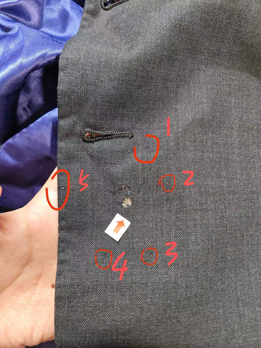Custom Link For Instagram Client Rajan Russell Additional 6 Holes On Purple Lining Grey Suit Jacket