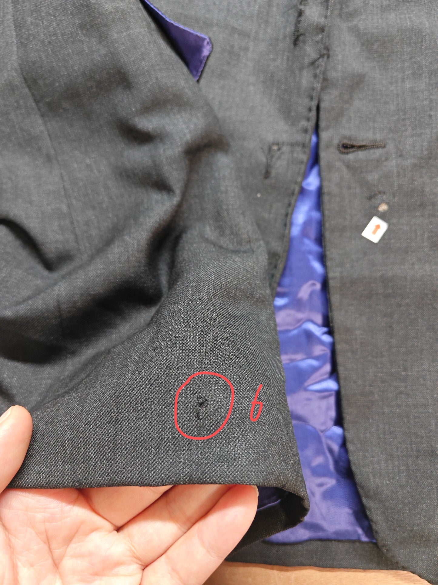 Custom Link For Instagram Client Rajan Russell Additional 6 Holes On Purple Lining Grey Suit Jacket