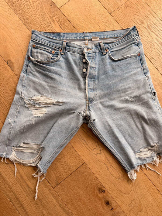 Custom Link For Instagram Client Hunter Swan 1980 Light Blue Levi's Shorts